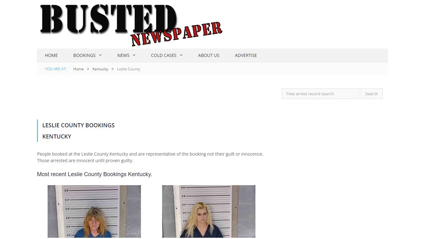 Leslie County, KY Mugshots - BUSTEDNEWSPAPER.COM