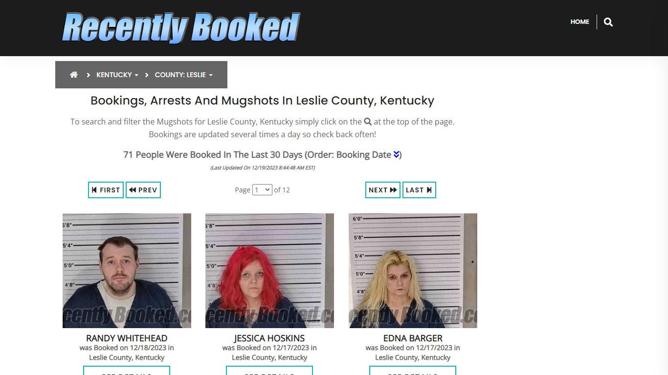 Recent bookings, Arrests, Mugshots in Leslie County, Kentucky